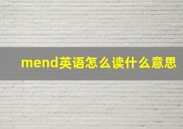 mend英语怎么读什么意思