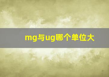 mg与ug哪个单位大