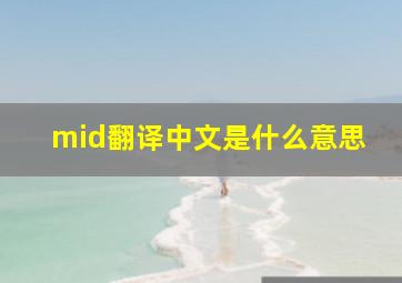 mid翻译中文是什么意思