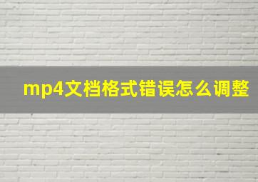 mp4文档格式错误怎么调整