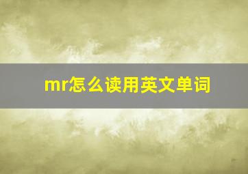 mr怎么读用英文单词