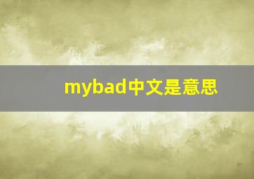 mybad中文是意思