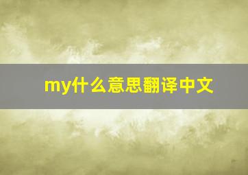 my什么意思翻译中文