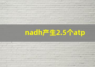 nadh产生2.5个atp