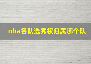 nba各队选秀权归属哪个队