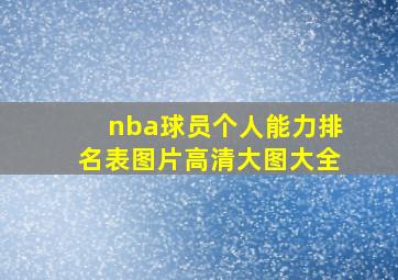 nba球员个人能力排名表图片高清大图大全