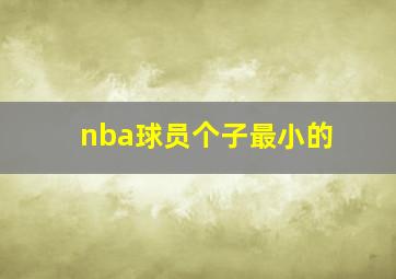 nba球员个子最小的