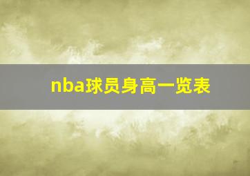 nba球员身高一览表