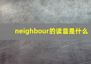 neighbour的读音是什么