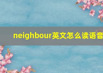 neighbour英文怎么读语音