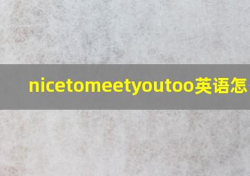 nicetomeetyoutoo英语怎么读