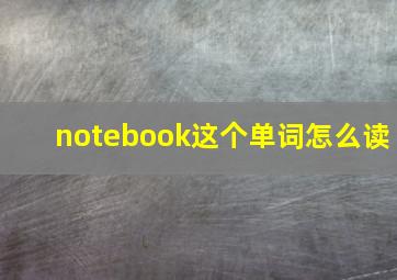 notebook这个单词怎么读