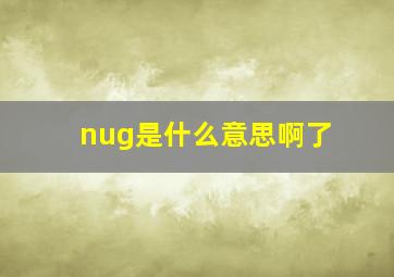 nug是什么意思啊了