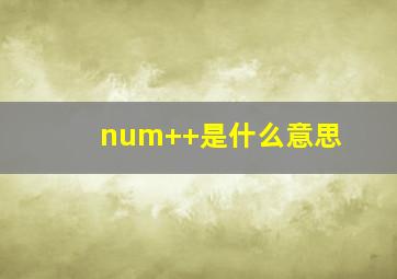 num++是什么意思