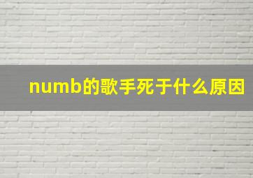 numb的歌手死于什么原因