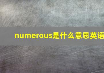 numerous是什么意思英语