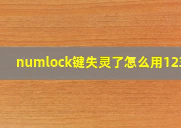 numlock键失灵了怎么用12345