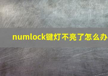 numlock键灯不亮了怎么办