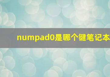 numpad0是哪个键笔记本