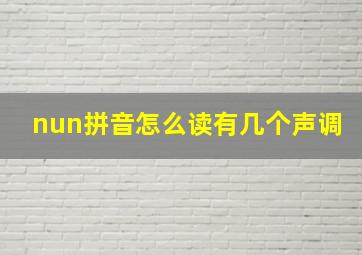 nun拼音怎么读有几个声调