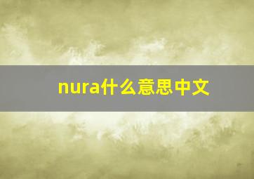 nura什么意思中文