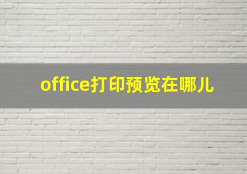 office打印预览在哪儿