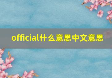 official什么意思中文意思