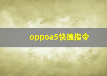 oppoa5快捷指令