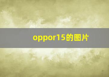 oppor15的图片