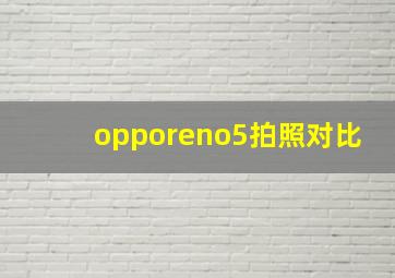 opporeno5拍照对比