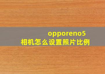 opporeno5相机怎么设置照片比例