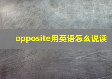 opposite用英语怎么说读