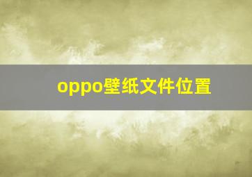 oppo壁纸文件位置