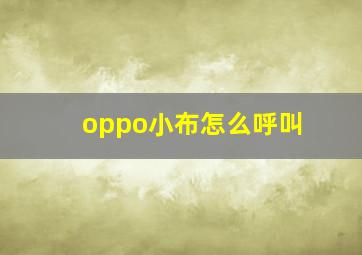 oppo小布怎么呼叫