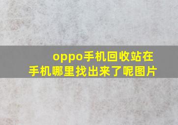 oppo手机回收站在手机哪里找出来了呢图片