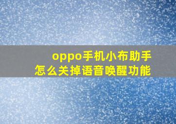 oppo手机小布助手怎么关掉语音唤醒功能