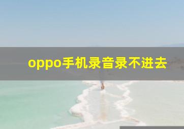 oppo手机录音录不进去