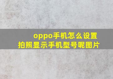 oppo手机怎么设置拍照显示手机型号呢图片