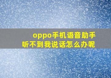 oppo手机语音助手听不到我说话怎么办呢