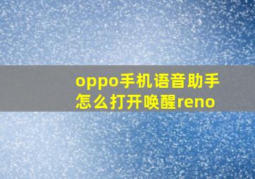 oppo手机语音助手怎么打开唤醒reno