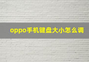 oppo手机键盘大小怎么调