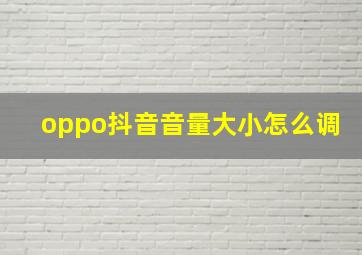 oppo抖音音量大小怎么调