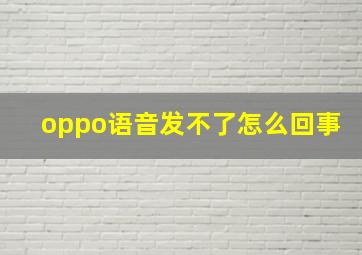 oppo语音发不了怎么回事