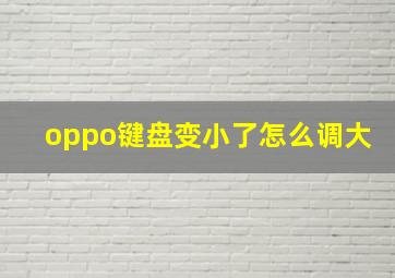 oppo键盘变小了怎么调大