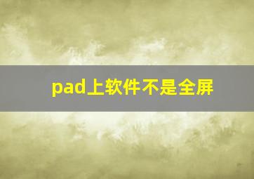 pad上软件不是全屏