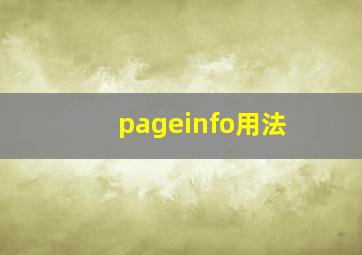 pageinfo用法