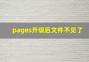 pages升级后文件不见了