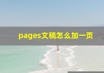 pages文稿怎么加一页