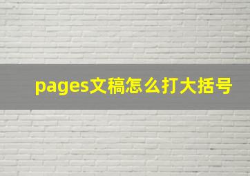 pages文稿怎么打大括号