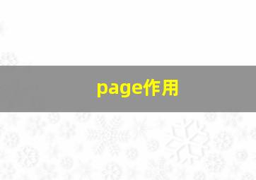 page作用